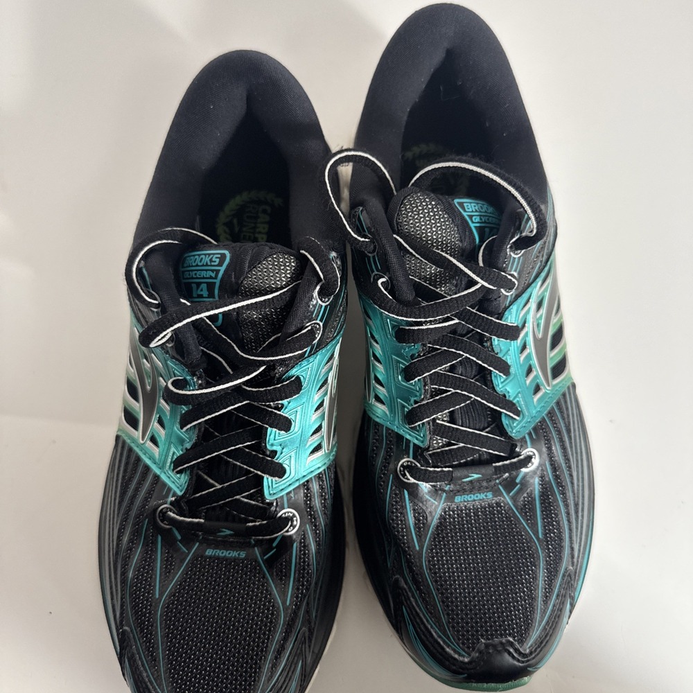 Brooks Glycerin 14 Women's Size 8 Running‎ Shoes Sneakers Black Aqua - Picture 6 of 8